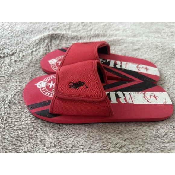 Polo Ralph Lauren Adjustable Catamaran Slide Size 6 Junior Red Sandal - Picture 5 of 14